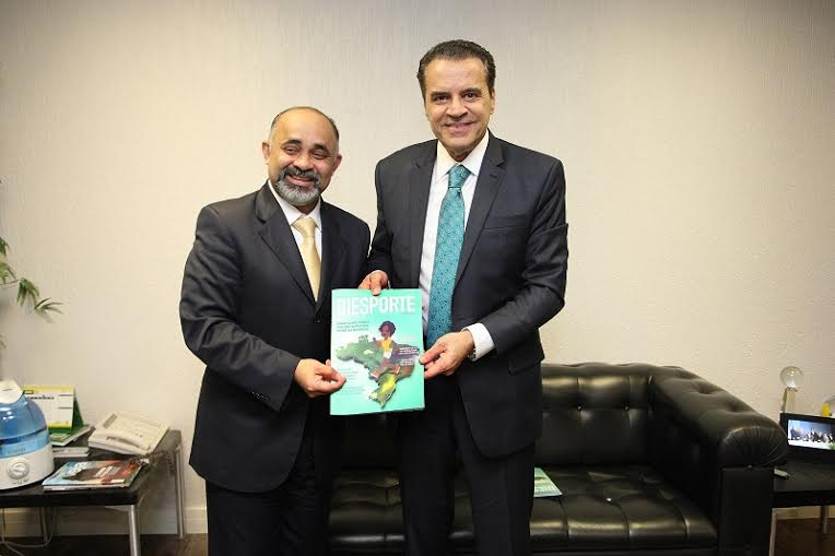 Ministro Henrique Alves e ministro do Esporte, George Hilton. Foto: Ivo Lima/ME