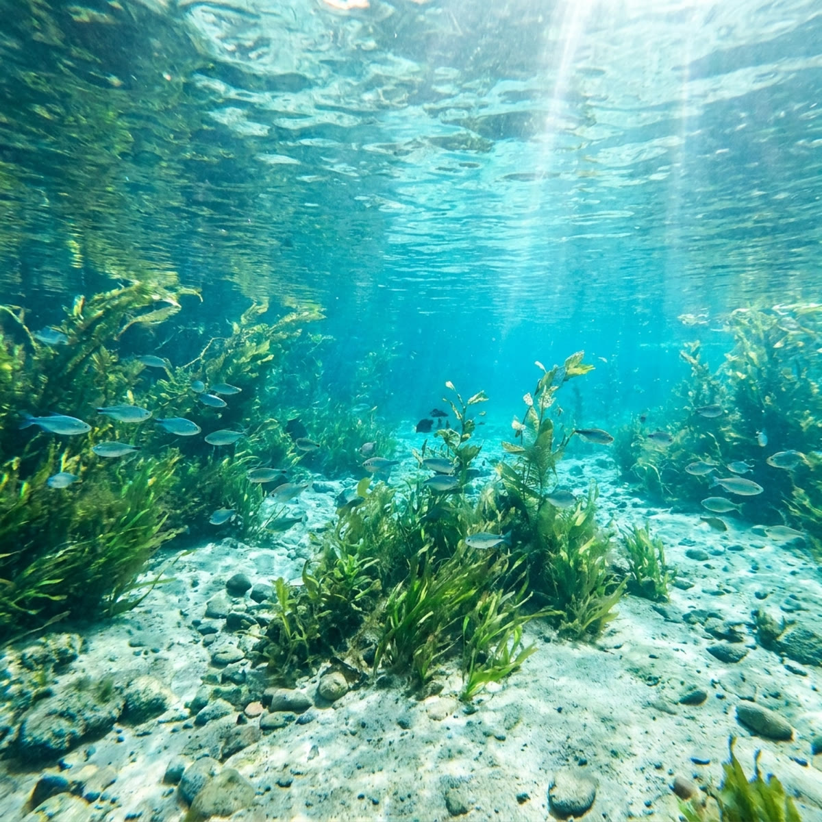 Rio de águas transparentes em Bonito